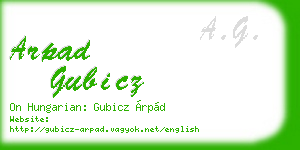 arpad gubicz business card